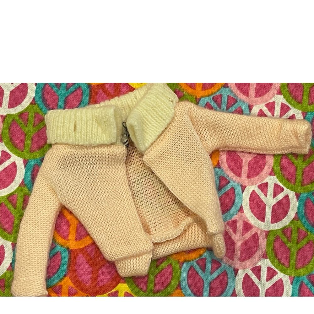 Mattel Barbie Doll Fashion PAK Pink Cardigan Sweater Cream Shawl Collar Tagged